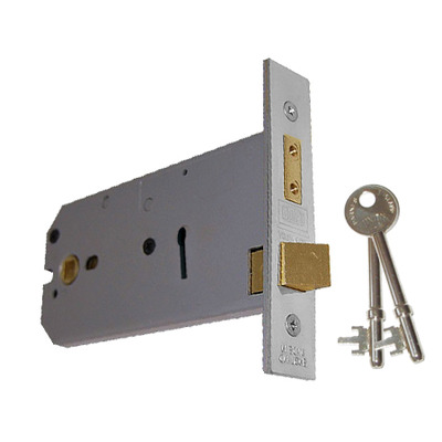 Union Horizontal 3 Lever Sash Locks - Silver Or Brass Finish - 2077 152MM BRASS FINISH