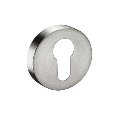 Access Hardware Euro Profile Stainless Steel Escutcheons, Polished Or Satin Finish - A8510 SATIN - EURO PROFILE (CYLINDER HOLE)
