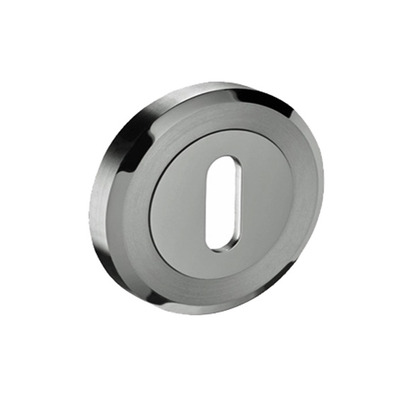 Access Hardware Bevelled Edge Standard Profile Escutcheon, Dual Finish Polished & Satin Stainless Steel - C83 DUAL FINISH POLISHED & SATIN - STANDARD PROFILE (KEY HOLE)
