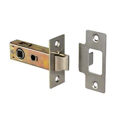 Access Hardware Standard 2.5 Inch Or 3 Inch Tubular Latches (Bolt Through), Satin Silver OR Polished Silver - L01 SATIN SILVER - 64mm (2.5 INCH)