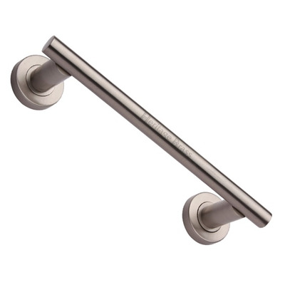 Heritage Brass Pull Handle On Rose (223mm, 280mm OR 432mm c/c), Satin Nickel - V2057-SN SATIN NICKEL - 280mm c/c