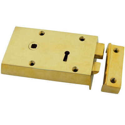 From The Anvil Small Left Or Right Handed Rim Lock, Polished Brass - 83577 POLISHED BRASS - RIGHT HAND (SMALL)