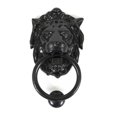 From The Anvil Lions Head Door Knocker, Black - 33018 BLACK