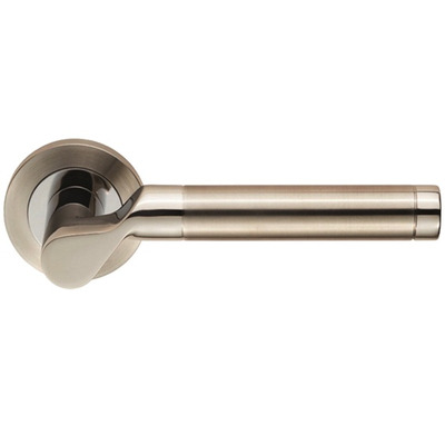Eurospec Lucerna Dual Finish Polished Stainless Steel & Satin Stainless Steel Door Handles - SWL1009DUO (sold in pairs) DUAL FINISH: POLISHED STAINLESS STEEL & SATIN STAINLESS STEEL