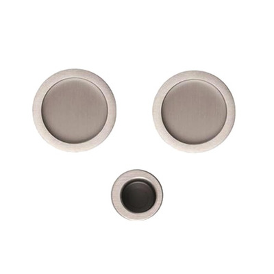 Excel Frascio Round Sliding Flush Pull Set, Satin Chrome, Polished Chrome Or Brass Plated - 2320 SATIN CHROME