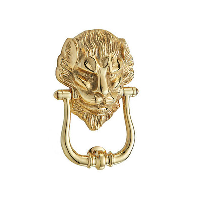 Croft Architectural Lion's Head Door Knocker, Various Finishes Available* - 1768 POLISHED BRASS