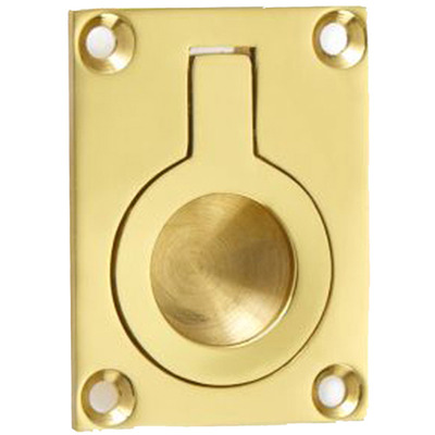 Croft Architectural Flush Ring, 76mm x 57mm *Various Finishes Available - 1050-D (sold in singles) POLISHED BRASS