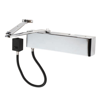Eurospec Enduromax DDA Compliant Electromagnetic HO/FS Door Closer, Fixed Power Size 4, (Stainless Steel OR Silver) - DCEM2004 SILVER