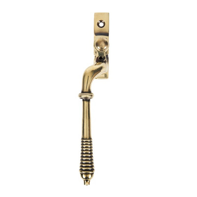 From The Anvil Left Or Right Handed Reeded Locking Espagnolette Window Fastener, Aged Brass - 83913 AGED BRASS - RIGHT HAND