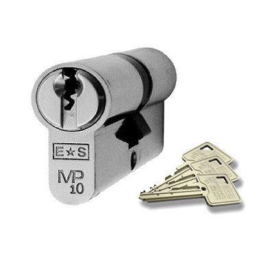 Eurospec MP10 Euro Profile British Standard 10 Pin Offset Double Cylinders, (Various Sizes) Polished Chrome - CYH712PC/OFF - 40/50mm - KEYED ALIKE *5-7 Working Days*