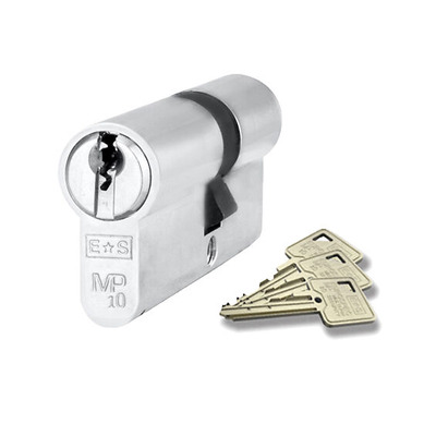 Eurospec MP10 Euro Profile British Standard 10 Pin Offset Double Cylinders, (Various Sizes) Satin Chrome - CYH712SC/OFF - 32/50mm - KEYED TO DIFFER