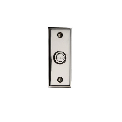 Heritage Brass Oblong Bell Push (83mm x 33mm), Polished Nickel - V1180-PNF POLISHED NICKEL