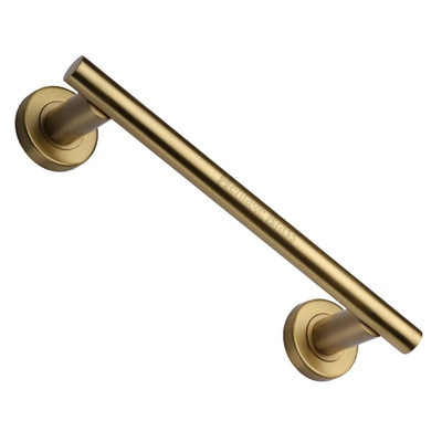Heritage Brass Pull Handle On Rose (223mm, 280mm OR 432mm c/c), Satin Brass - V2057-SB SATIN BRASS - 223mm c/c