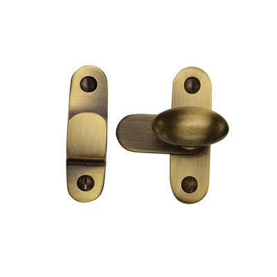 Heritage Brass Cabinet Hook & Plate Showcase Fastener, Antique Brass - V1970-AT ANTIQUE BRASS