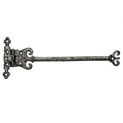 Kirkpatrick Black Antique Malleable Iron Elizabethan Hinge (12 Inch) - AB1159 (sold in pairs) BLACK ANTIQUE - 12"