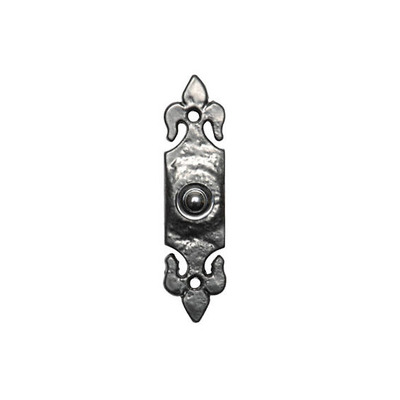 Kirkpatrick Black Antique Malleable Iron Fleur De Lys Bell Push - AB1761 BLACK ANTIQUE FINISH