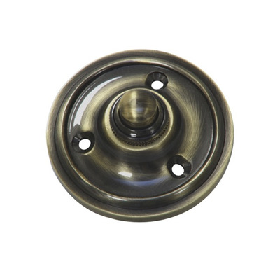 Prima Victorian Circular Bell Pushes, Antique Brass - XL39 ANTIQUE BRASS