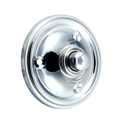 Prima Victorian Circular Bell Push (60mm Diameter), Polished Chrome - BC39 POLISHED CHROME