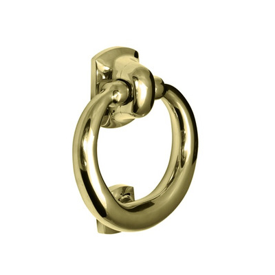 Prima Ring Door Knocker (114mm Diameter), Polished Brass - PB28 POLISHED BRASS