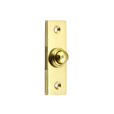 Prima Profile Bell Push (80mm x 30mm), Polished Brass - PB35 POLISHED BRASS
