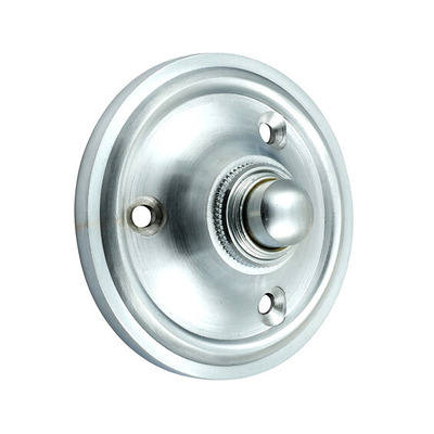 Prima Victorian Circular Bell Push (60mm Diameter), Satin Chrome - SCP39 SATIN CHROME
