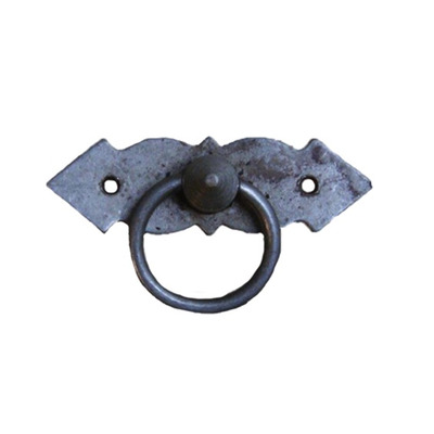 Cottingham Ring and Decorative Plate Handle (80mm), Antique Iron - 70.079A.AI.H80 ANTIQUE IRON - 80mm