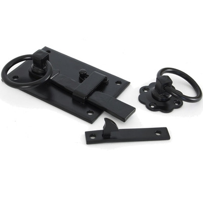 From The Anvil Left or Right Hand Cottage Latch (152mm x 103mm), Black - 33294 BLACK - RIGHT HAND