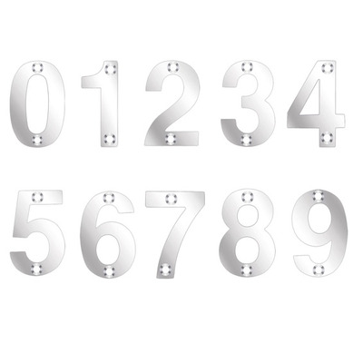 Zoo Hardware ZSN Numerals 75mm (0-9), Polished Stainless Steel - ZSNAPS POLISHED STAINLESS STEEL - 6