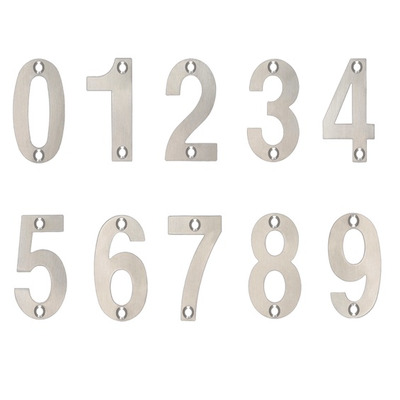 Zoo Hardware ZSN Numerals 102mm (0-9), Satin Stainless Steel - ZSNBSS SATIN STAINLESS STEEL - 4