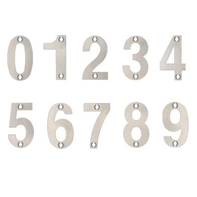 Zoo Hardware ZSN Numerals 50mm (0-9), Satin Stainless Steel - ZSNSS SATIN STAINLESS STEEL - 9