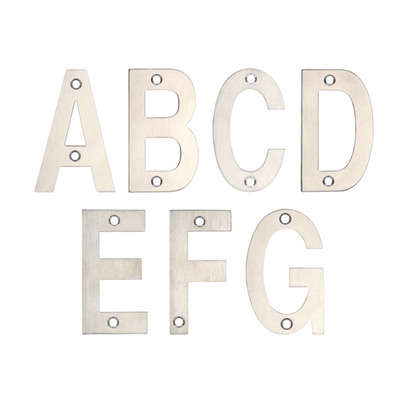 Zoo Hardware ZSN Letters 75mm (A-G), Satin Stainless Steel - ZSNSS75 SATIN STAINLESS STEEL - G