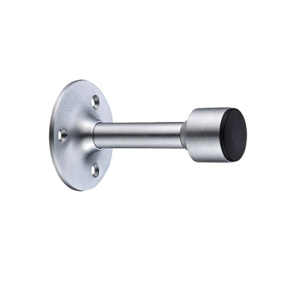 Zoo Hardware Fulton & Bray Cylinder Door Stop With Rose, Satin Chrome - FB16SC SATIN CHROME