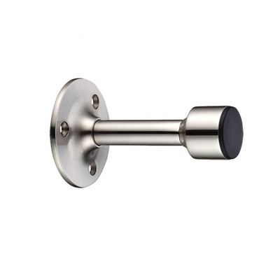 Zoo Hardware Fulton & Bray Cylinder Door Stop With Rose, Satin Nickel - FB16SN SATIN NICKEL