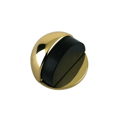 Zoo Hardware Oval Floor Mounted Door Stop (45mm Diameter), Polished Brass - ZAB06 POLISHED BRASS - 45mm Diameter