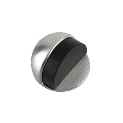 Zoo Hardware Oval Floor Mounted Door Stop (45mm Diameter), Satin Chrome - ZAB06SC SATIN CHROME - 45mm Diameter