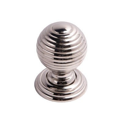Cardea Ironmongery Cavendish Reeded Mortice Door Knob (55mm Diameter), Polished Nickel - AV015PN (sold in pairs) POLISHED NICKEL