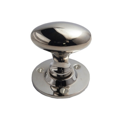 Cardea Ironmongery Oval Mortice Door Knob (65mm x 47mm), Polished Nickel - AV024PN (sold in pairs) POLISHED NICKEL
