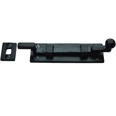 Cardea Ironmongery Cranked Door Bolt (102mm, 150mm OR 203mm), Black Iron - BI485 BLACK IRON - 102mm x 30mm