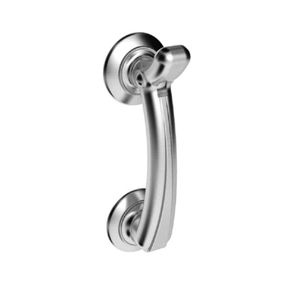 Carlisle Brass Door Knocker On Rose, Satin Chrome - M43SC SATIN CHROME