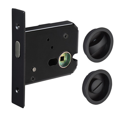 Access Hardware Sliding Door Locking Kit, Matt Black - X89001BL MATT BLACK