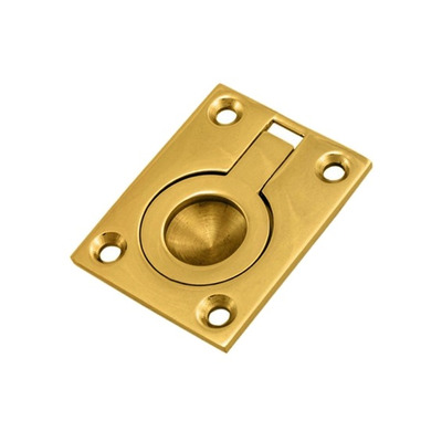 Carlisle Brass Flush Ring Pull (38mm x 50mm OR 49mm x 63mm), Polished Brass - FRP50 POLISHED BRASS - 38mm x 50mm