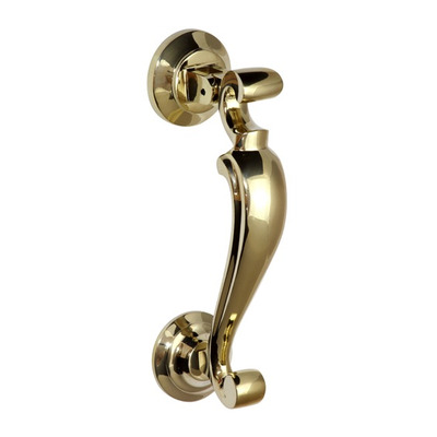 Prima Profile Doctor Door Knocker (190mm x 49mm), Polished Brass OR Unlacquered Brass - PB2002 UNLACQUERED BRASS