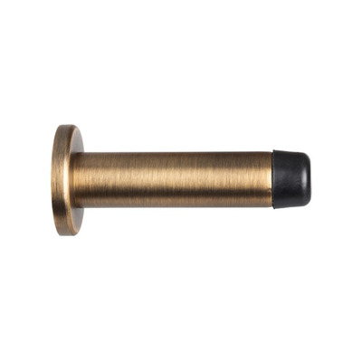 Carlisle Brass Cylinder Wall Mounted Door Stop With Rose (70mm Projection), Antique Brass - AA21AB ANTIQUE BRASS - 70mm