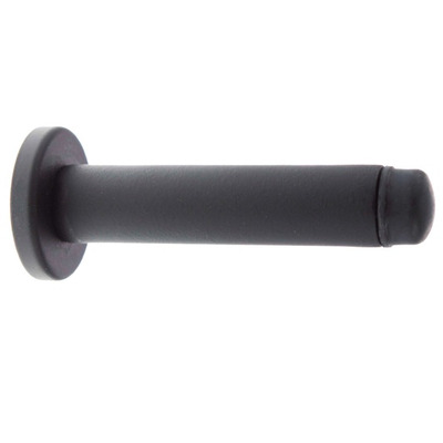 Atlantic Premium Wall Mounted Cylinder Door Stop On Concealed Fix Rose, Matt Black - ADSWPMB MATT BLACK