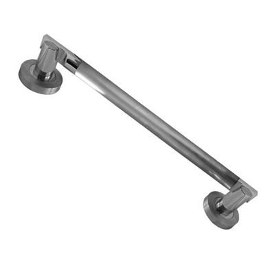 Frelan Hardware Avantime Pull Handle On Rose (225mm OR 300mm c/c), Dual Finish Polished & Satin Chrome - JV791 POLISHED CHROME & SATIN CHROME - 300mm C/C