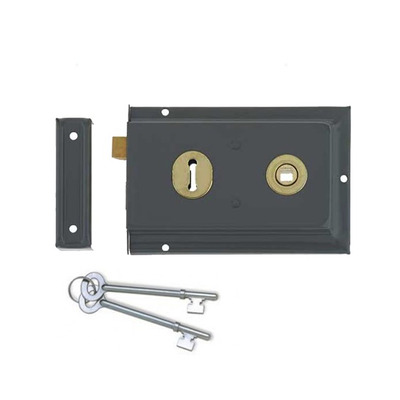 Frelan Hardware Reversible Rim Lock, Grey - JL187GY GREY