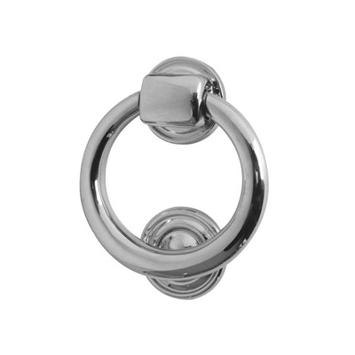 Frelan Hardware Ring Door Knocker (100mm Diameter), Polished Chrome - JV37PC POLISHED CHROME