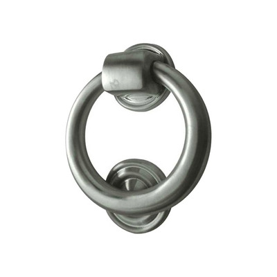 Frelan Hardware Ring Door Knocker (100mm Diameter), Satin Chrome - JV37SC SATIN CHROME