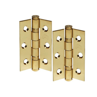 Access Hardware 3 Inch Steel Ball Bearing Door Hinges, Satin Brass - H302SB (sold in pairs) SATIN BRASS - 76mm x 50mm x 2mm