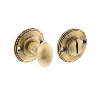 Atlantic Millhouse Brass Solid Brass Oval Bathroom Turn & Release, Antique Brass - MHOWCAB ANTIQUE BRASS